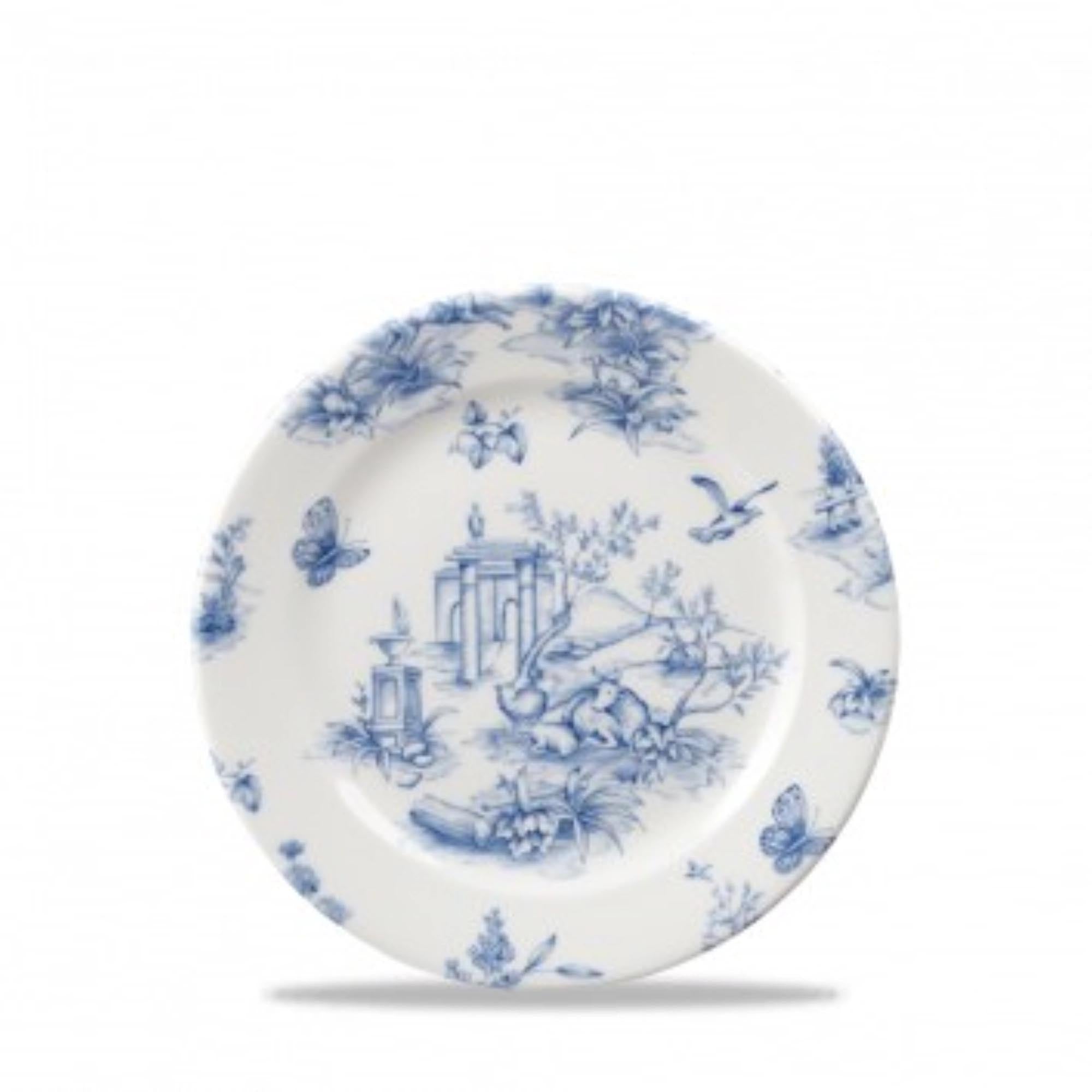 Eleganter 17cm Teller aus hochwertigem Porzellan, ideal für Vorspeisen und Desserts. Mikrowellen- und spülmaschinenfest.