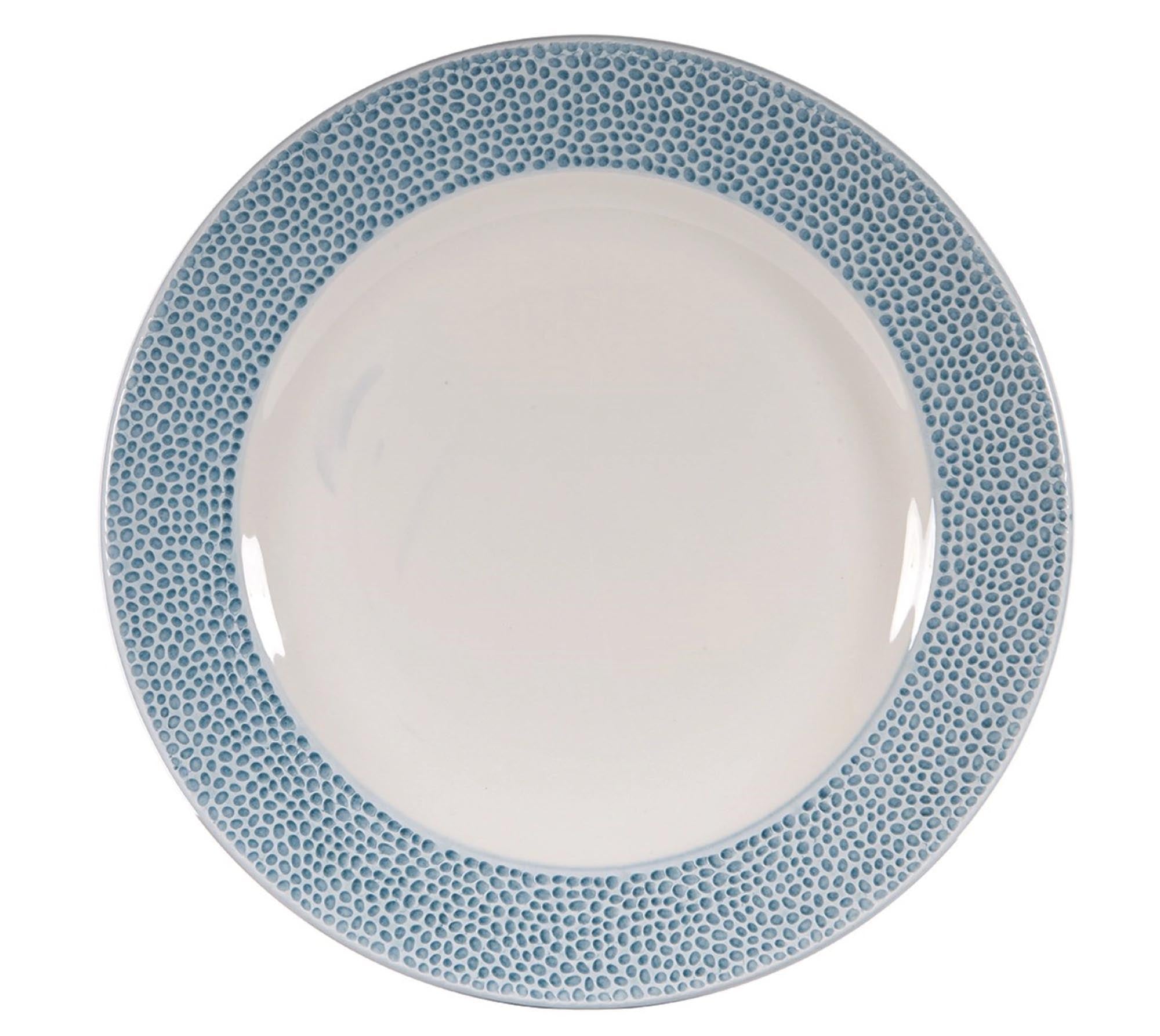 Eleganter Isla Ocean Blue Teller aus robustem Porzellan, 27,6 cm, ideal für stilvolle Anlässe. Spülmaschinenfest und langlebig.