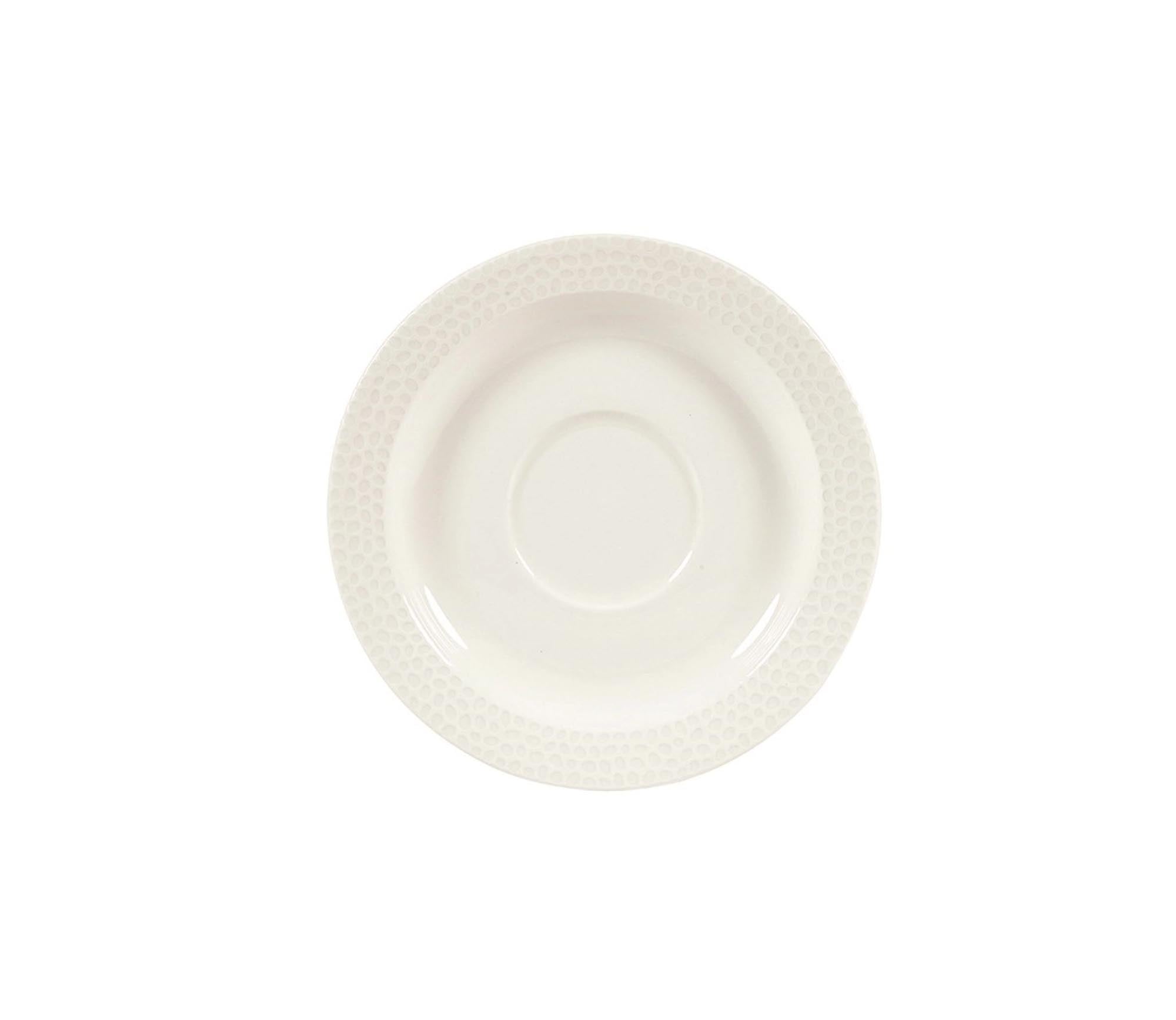 Elegante 15cm Isla White Untertasse von Churchill: Hochwertiges, langlebiges Porzellan in klassischem Weiss für stilvolle Kaffeepausen.