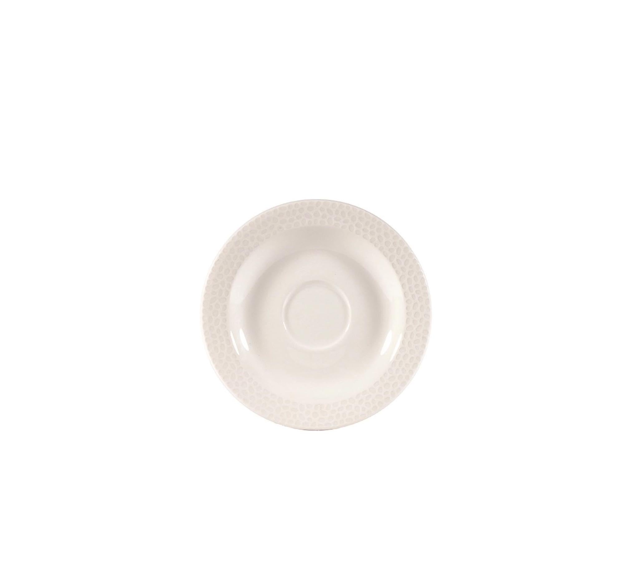 Elegante Isla White Untertasse von Churchill: 12.8cm, spülmaschinenfest, hochwertiges Porzellan, ideal für stilvolle Tischdekoration.