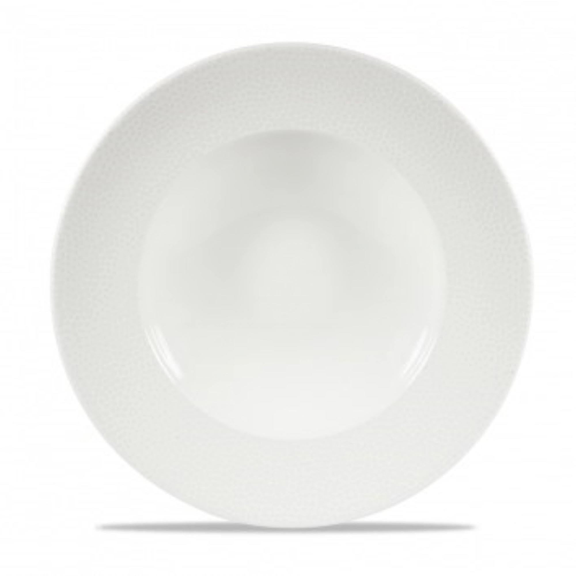 Eleganter, tiefer Porzellanteller (28cm) von Churchill, ideal für Suppen und Eintöpfe. Hitzebeständig, kratzfest, spülmaschinen- und mikrowellengeeignet.