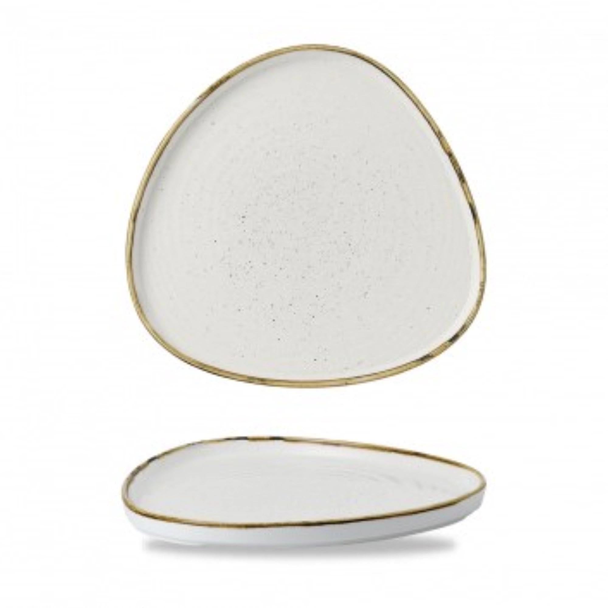 Entdecken Sie den Stonecast Barley White Chefs Triangel Teller von Churchill. Ideal für Gastronomie, robust, elegant und pflegeleicht.