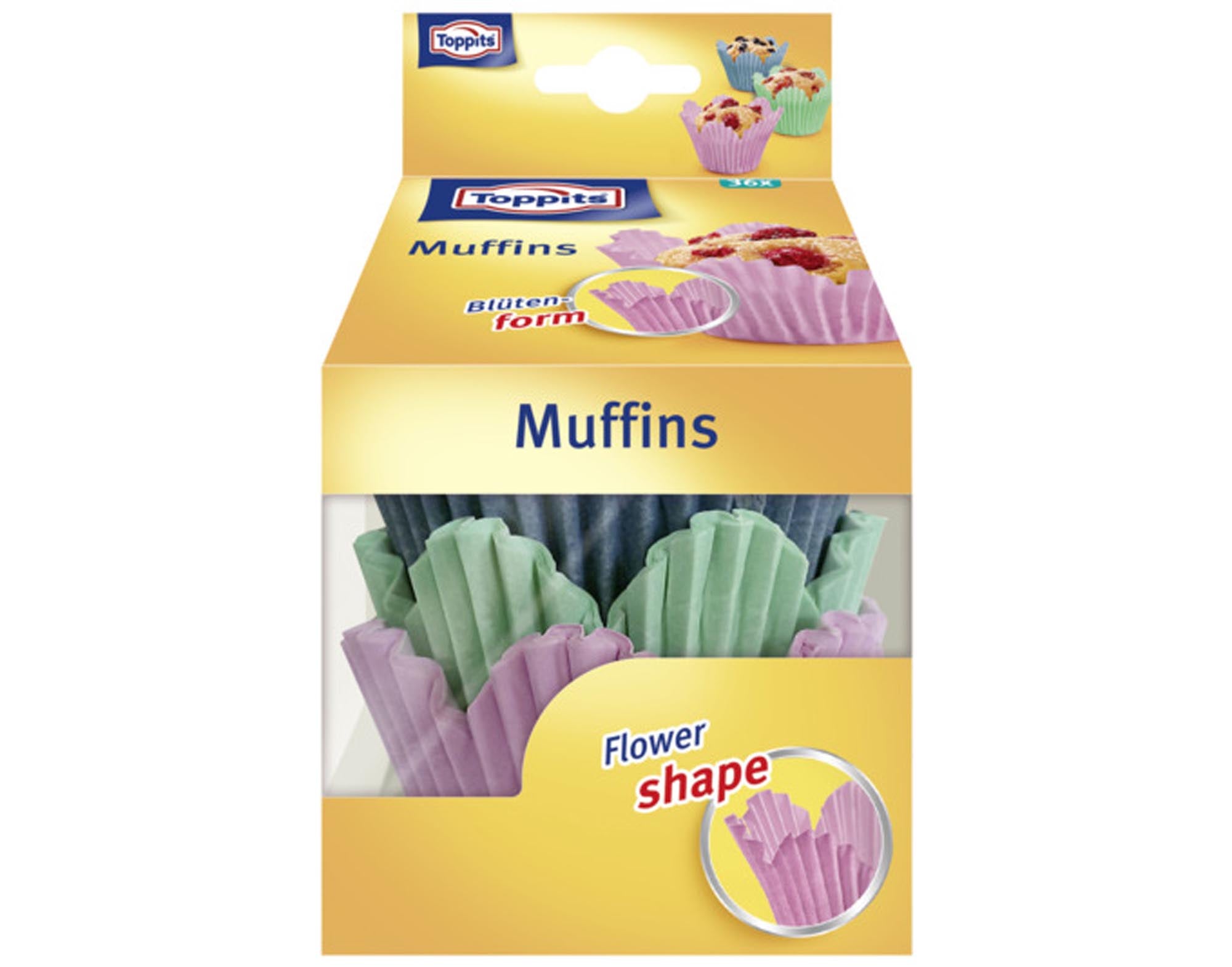 Entdecken Sie die TOPPITS Muffinförmchen Blüte (ø 7 cm) – hitzebeständig, umweltfreundlich und ideal für kreative Muffins und Cupcakes!