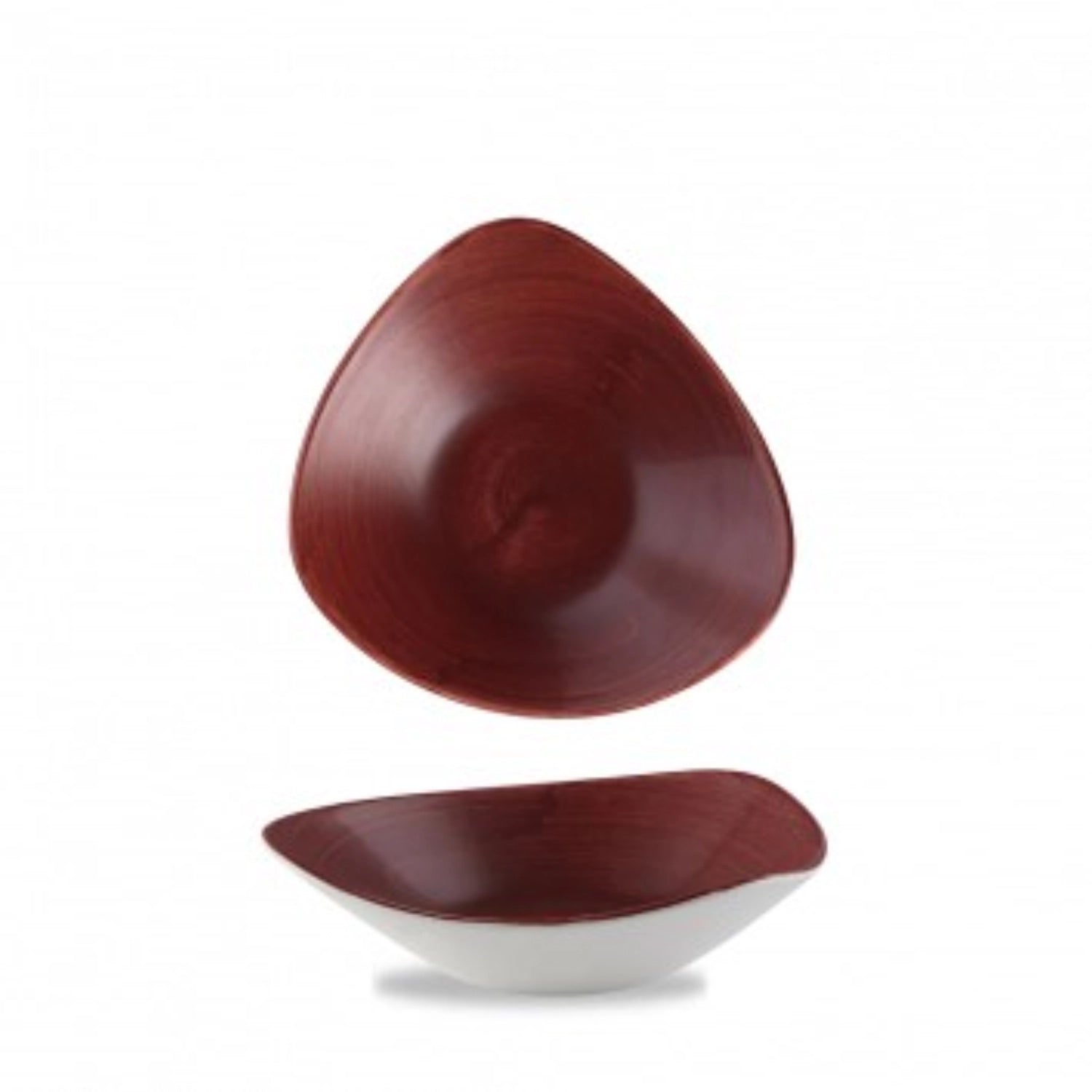 Piatto triangel in ruggine rustosa di patina di stonecast profondo 23,5 cm