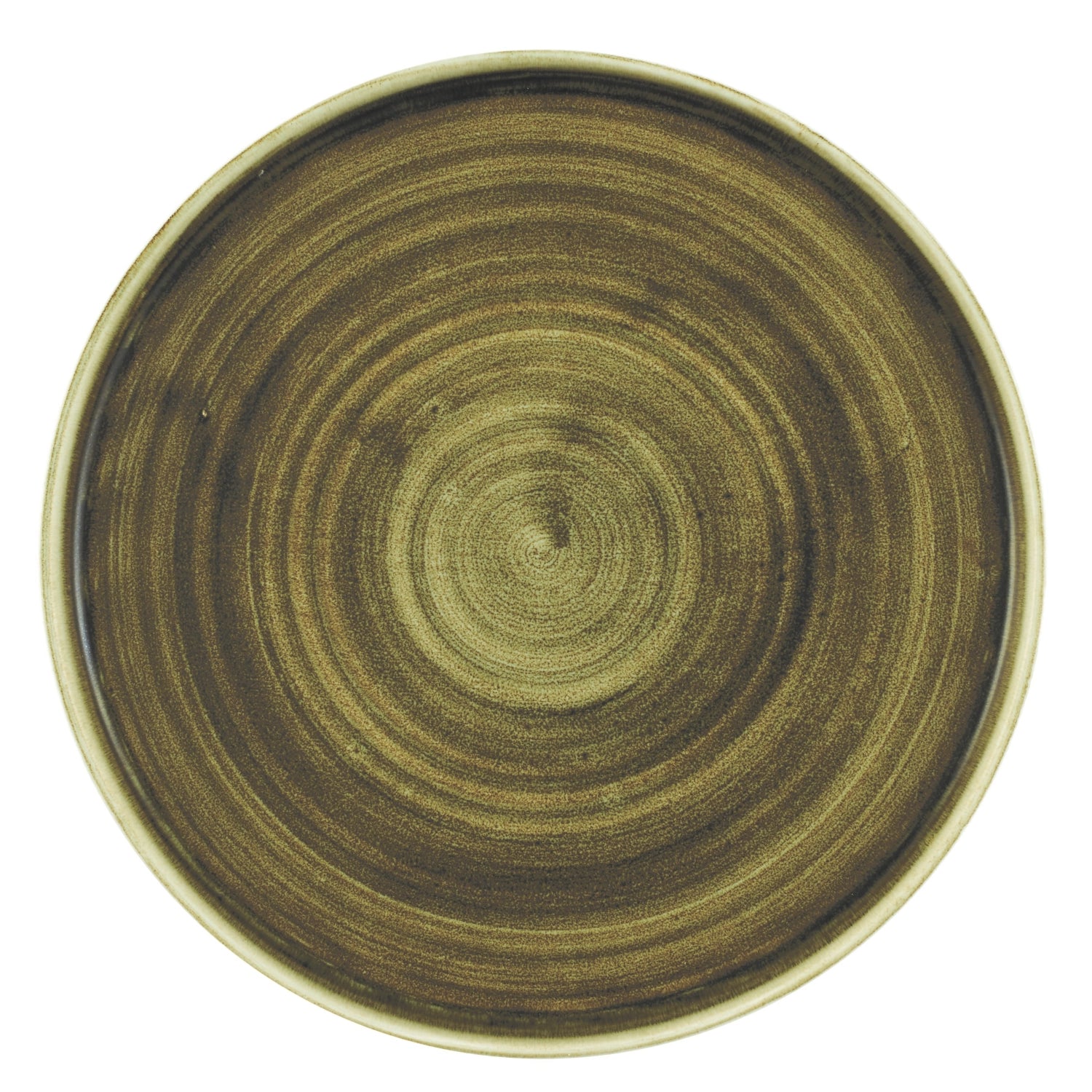 Entdecken Sie den Stonecast Plume Olive Walled Teller von Churchill – 26 cm Porzellan, robust, spülmaschinenfest, ideal für Gastronomie und stilvolle Tischarrangements.