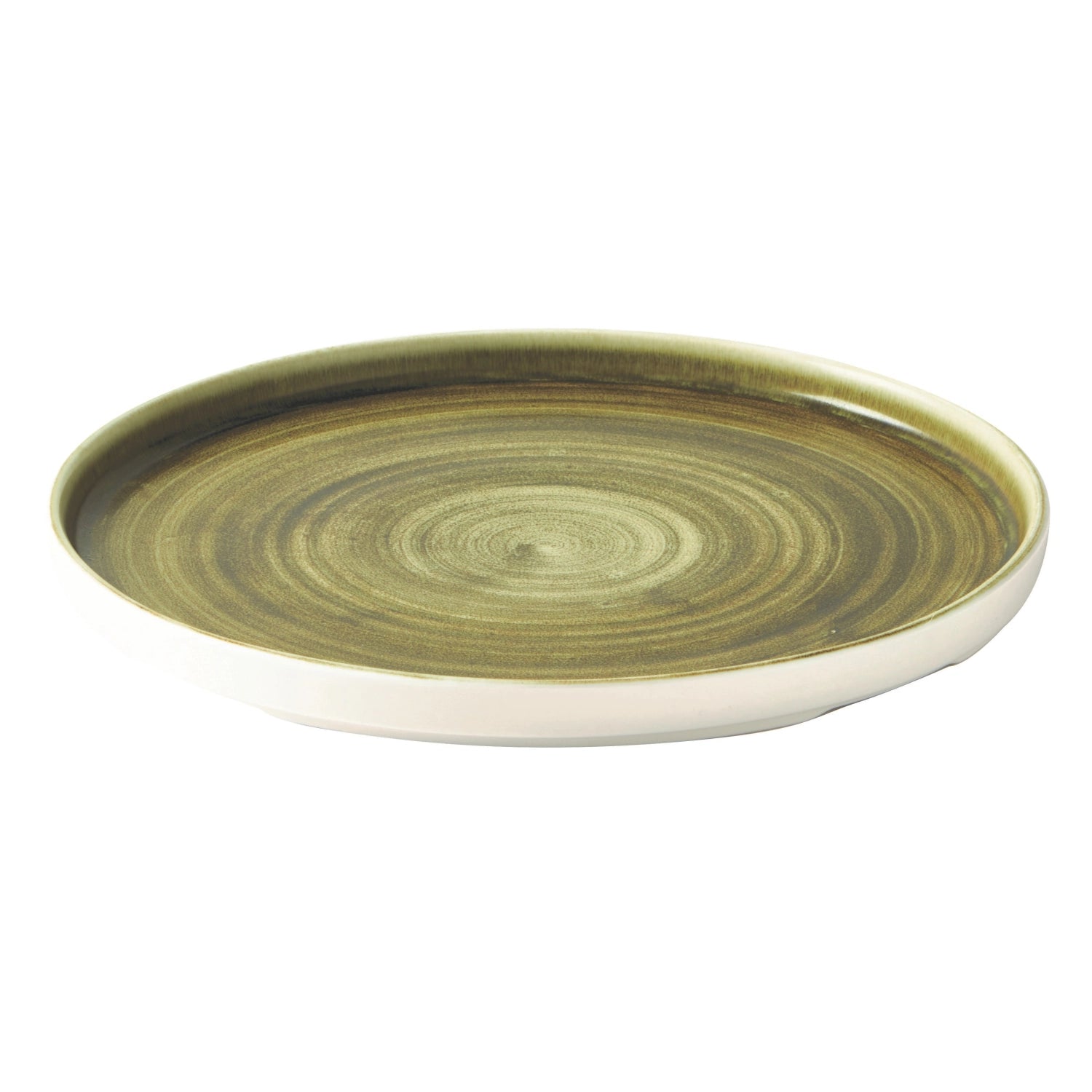 Erleben Sie den einzigartigen Stonecast Plume Olive Walled Teller von Churchill – 26 cm, handgefertigt, pflegeleicht und perfekt für jeden Anlass.