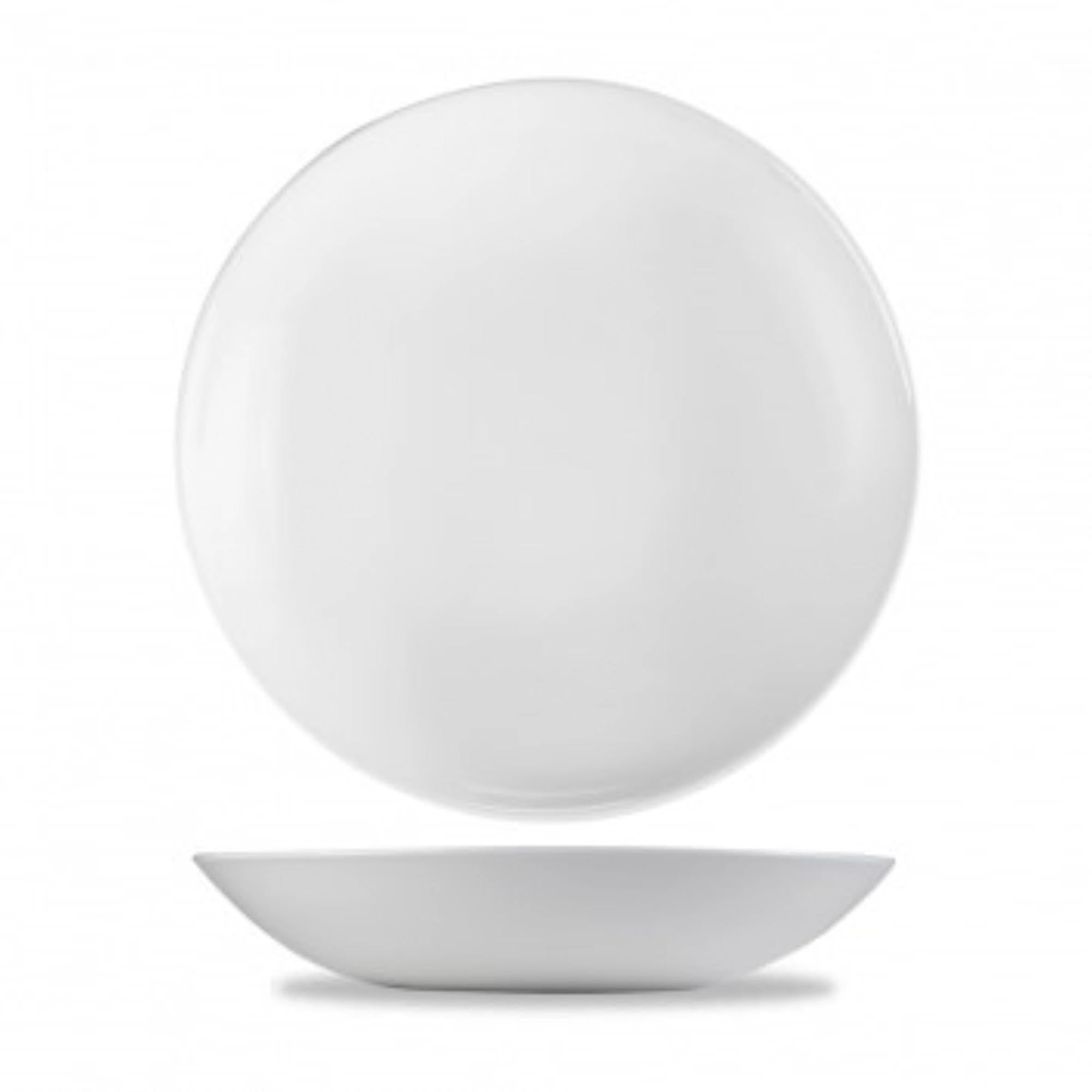 Evolve White Coupe Teller tief 24.8cm von Churchill: ideal für Suppen, Eintöpfe und Salate. Hochwertiges Porzellan, spülmaschinenfest, vielseitig einsetzbar.