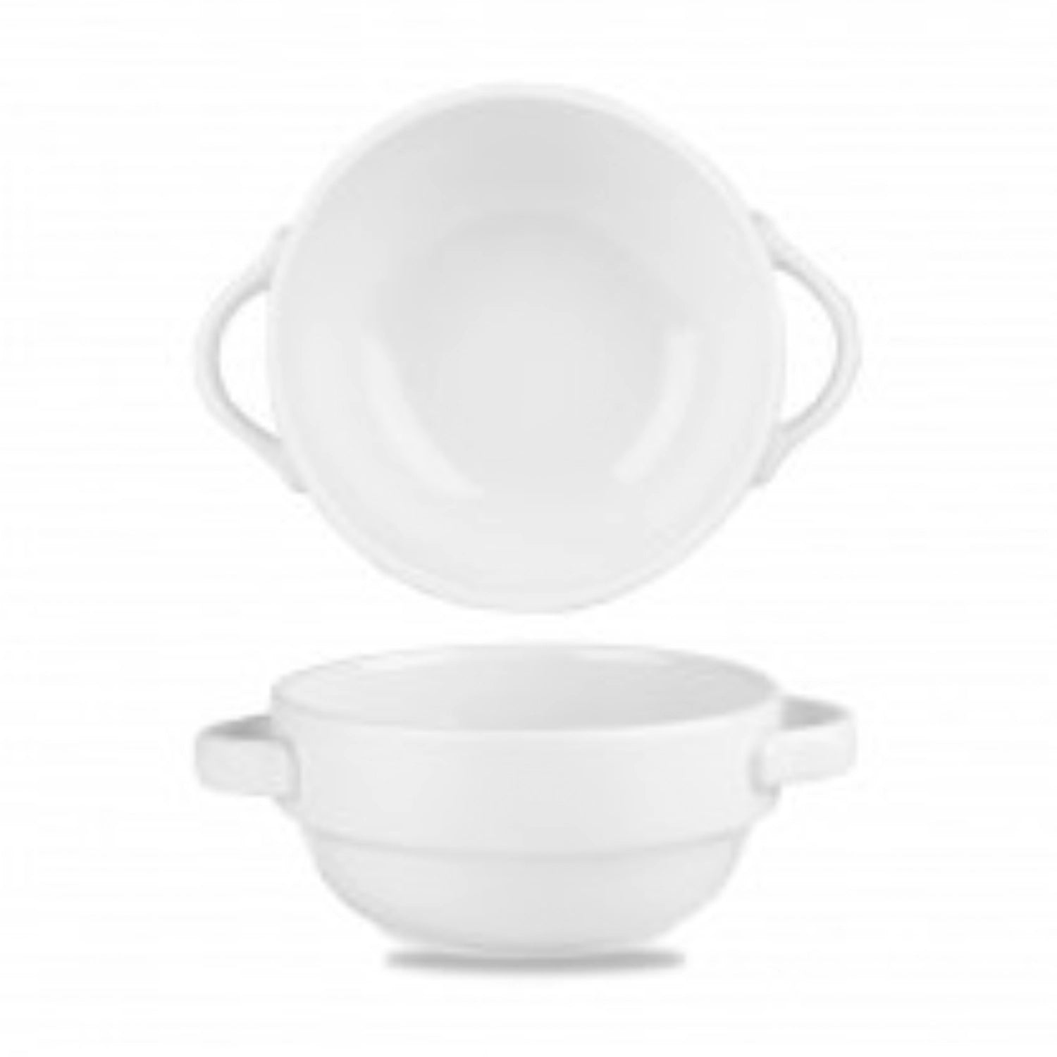 Profile White bowl stackable with handles 37.7cl H5.5cm,