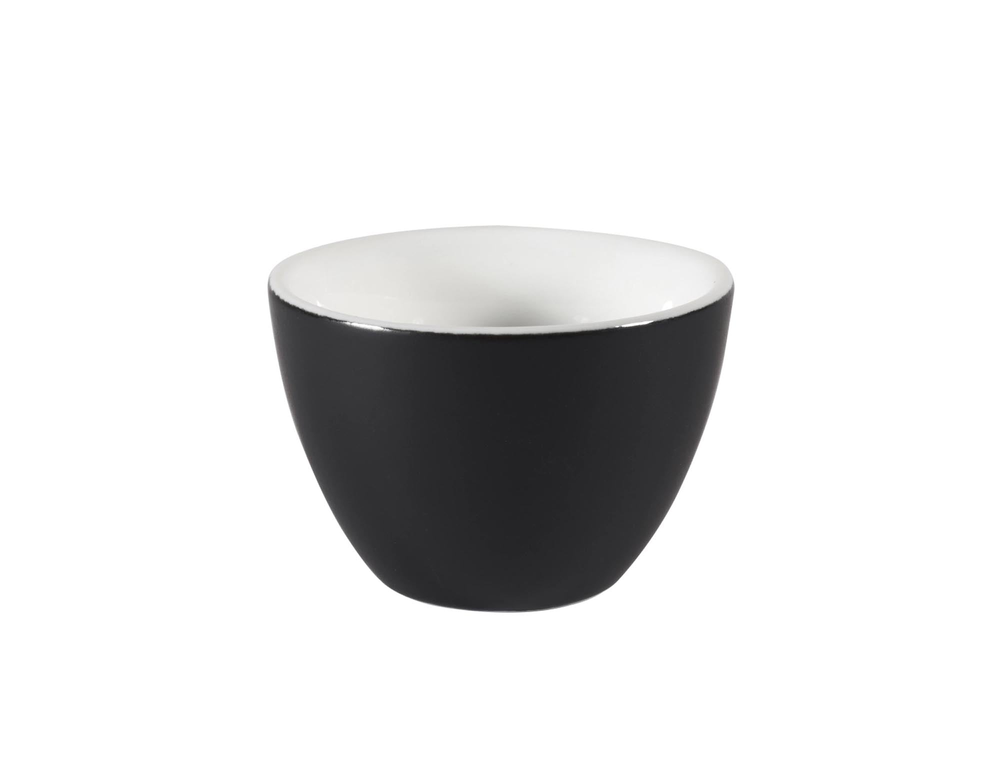 Elegante Porzellanschüssel in Ash Black, ideal für Vorspeisen und Desserts. Robust, stapelbar, spülmaschinenfest. Perfekt für Gastronomie.