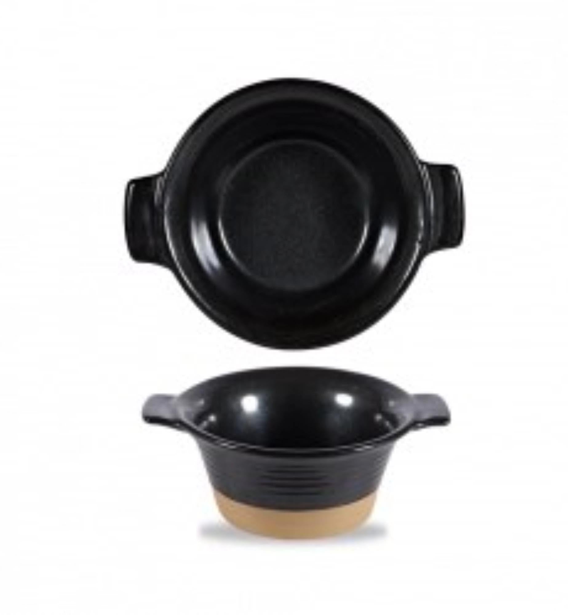 Eleganter Igneous Black Topf von Churchill, 14cm, 40cl. Robuste Keramik, gleichmässige Wärmeleitung, spülmaschinenfest.