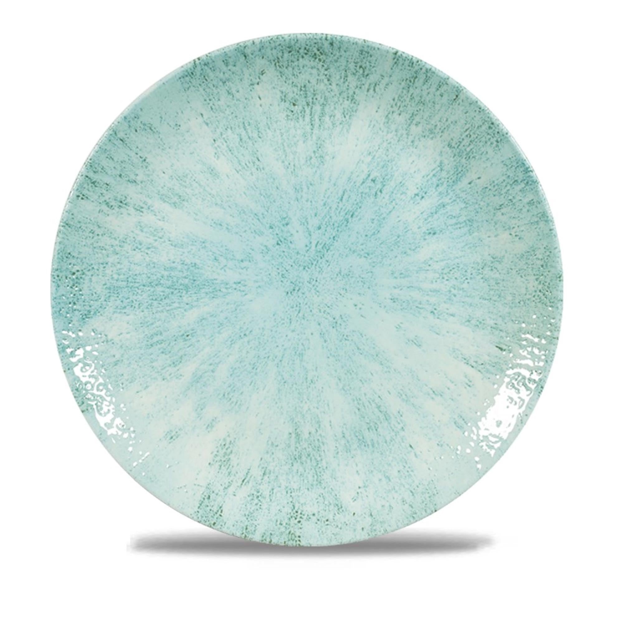 Eleganter 26cm Coupe Teller aus kratzfestem Steinzeug in Aquamarine, ideal für stilvolle Präsentationen. Spülmaschinenfest und hitzebeständig.