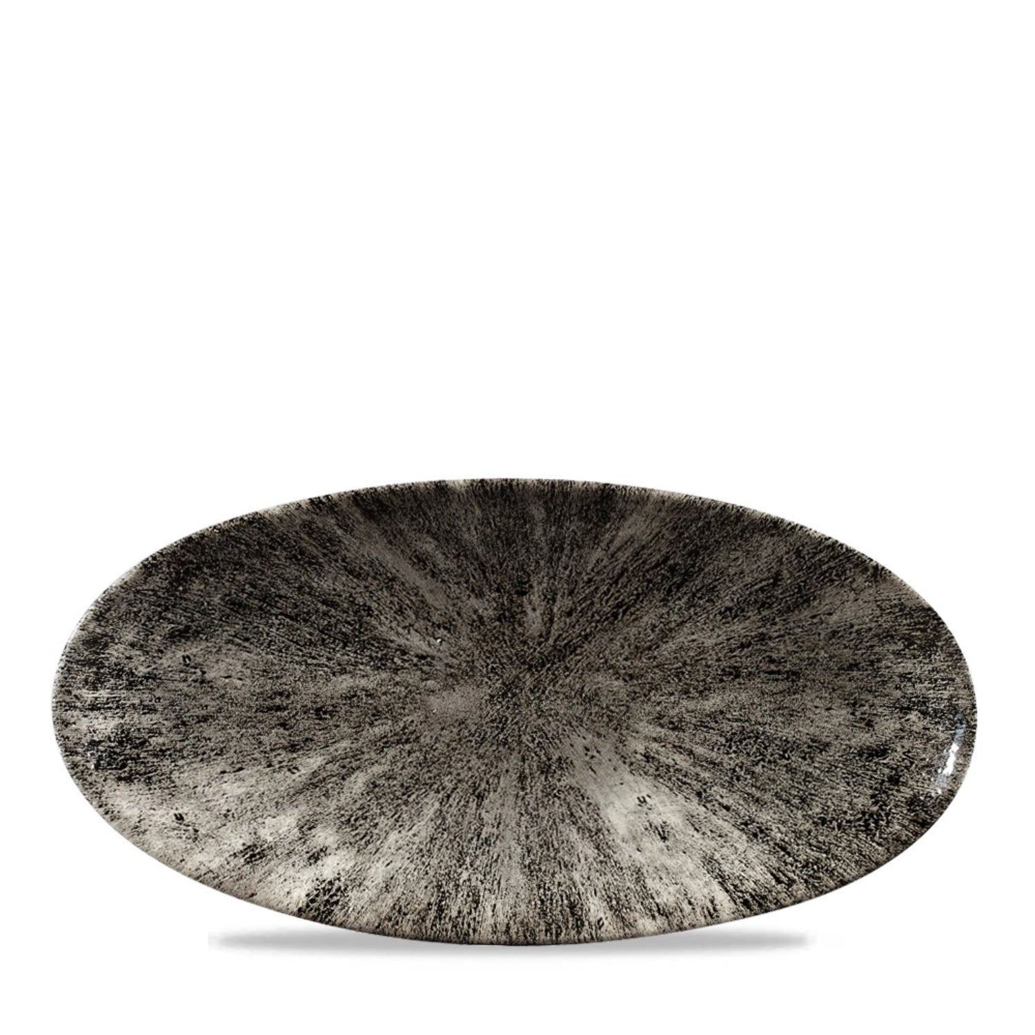 S.P. Stone Quartz Black plate oval 29.9x15cm