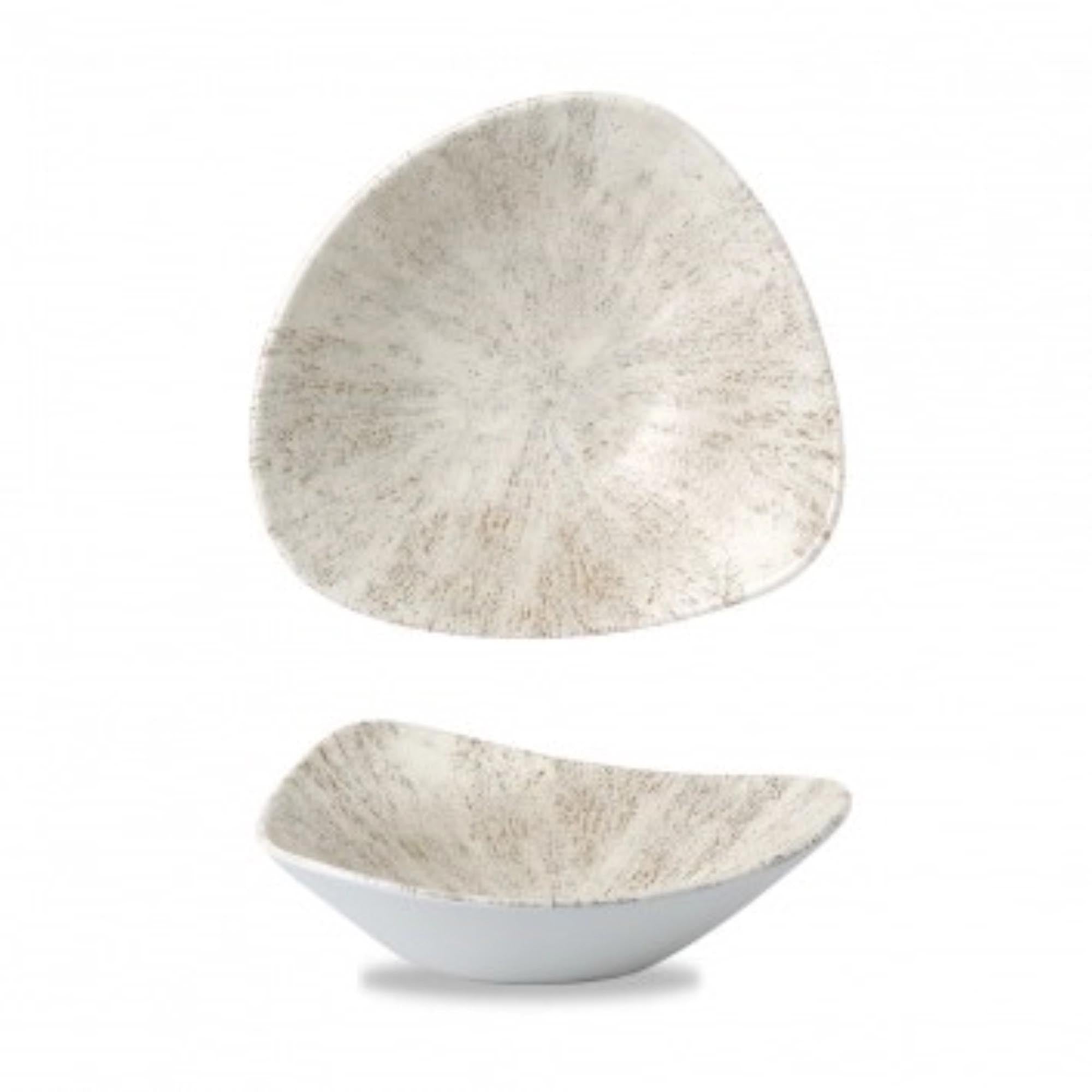 Elegante, dreieckige Schüssel (23,5 cm) in Agate Grey. Langlebiges Steinzeug, ideal für Salate und Snacks. Spülmaschinen- und mikrowellenfest.