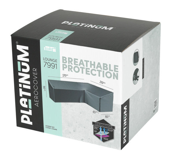 PLATINUM AEROCOVER Schutzhülle L-Form rechts 270x210x85xH65/90 cm in präsentiert im Onlineshop von KAQTU Design AG. Gartenmöbelabdeckung ist von PLATINUM AEROCOVER