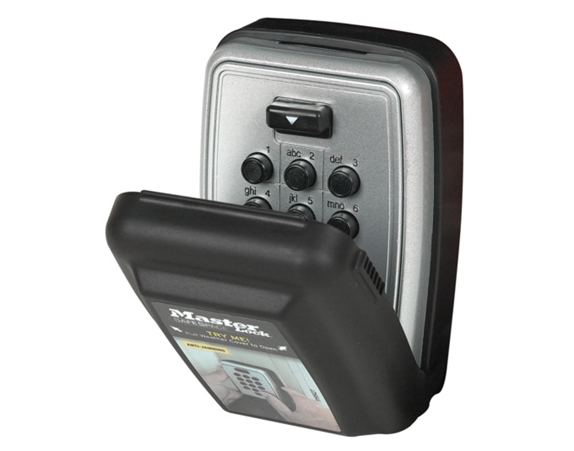 Sichern Sie Ihre Schlüssel mit dem MASTER LOCK Schlüsselsafe (117x79x52 mm). Robustes Design, wetterfest, benutzerfreundliches Zahlenschloss. Ideal für Innen- und Außenbereich.