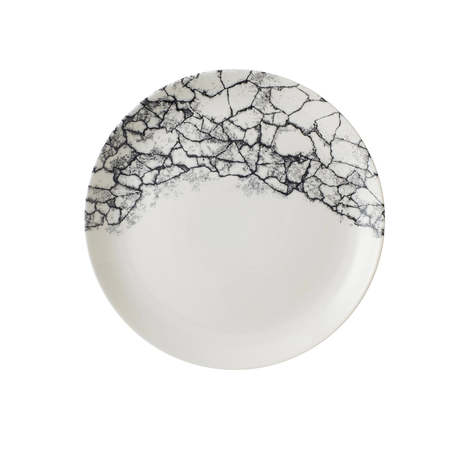 S.PAssiette plate Kintsugi Accents Quartz Noir Coupe 28,8 cm