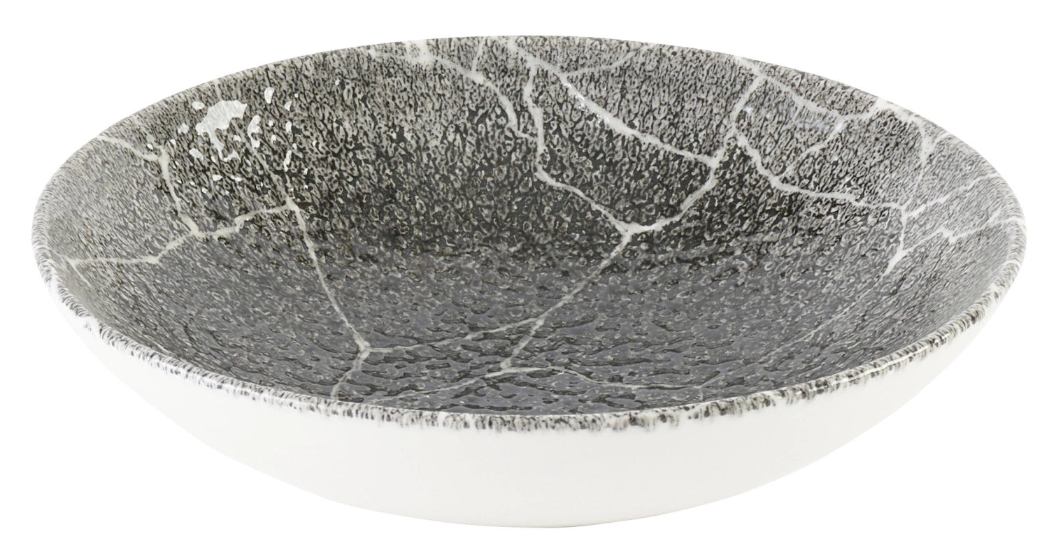S.PAssiette creuse Kintsugi Reverse Quartz noire 18,2 cm
