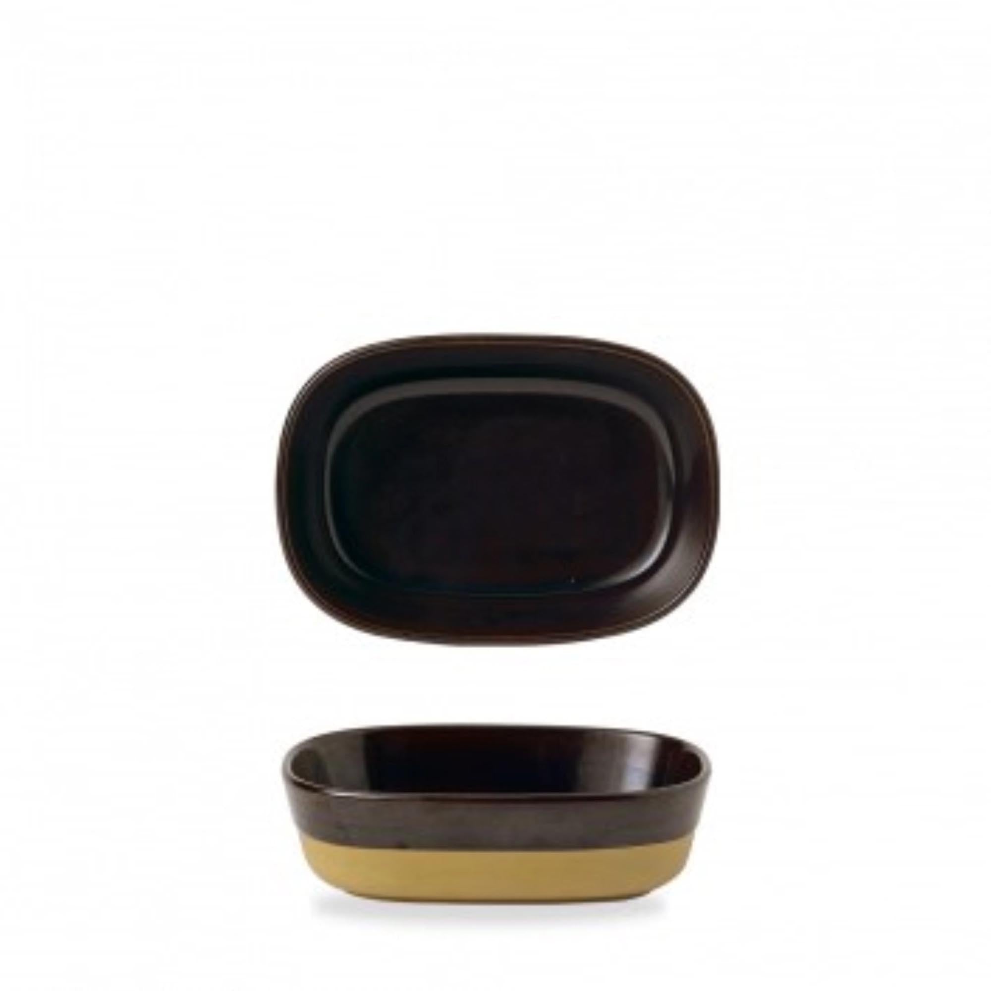 Stilvolle Emerge Schale in Zimtbraun, 17.3x11.9x5cm, aus glasiertem Porzellan. Mikrowellen- und spülmaschinenfest. Perfekt für Snacks.