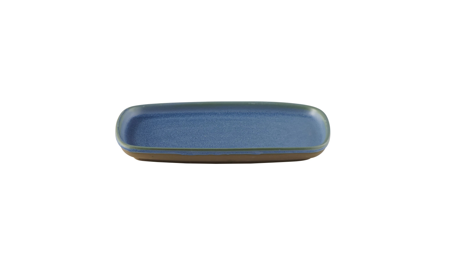 Elegante rechteckige Platte Emerge Oslo Blue von Churchill, 22x15 cm, in sanften Blautönen für stilvolle Anlässe und Tischpräsentationen.