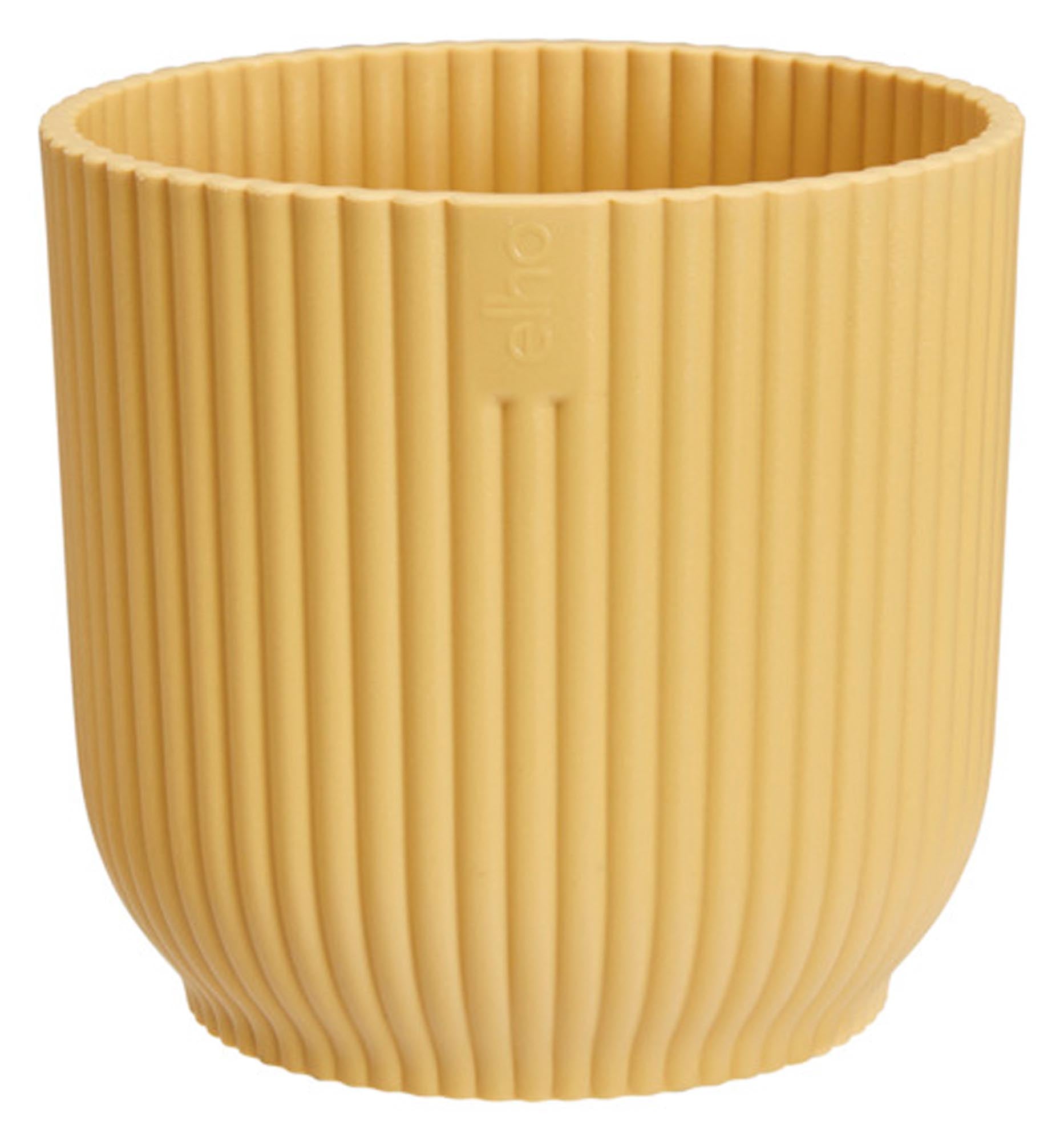 ELHO Pflanzengefäß Vibes fold rund in buttergelb (ø 11 cm) – nachhaltiger Blumentopf aus 100% recyceltem Kunststoff, ideal für Innen- und Außenbereich.