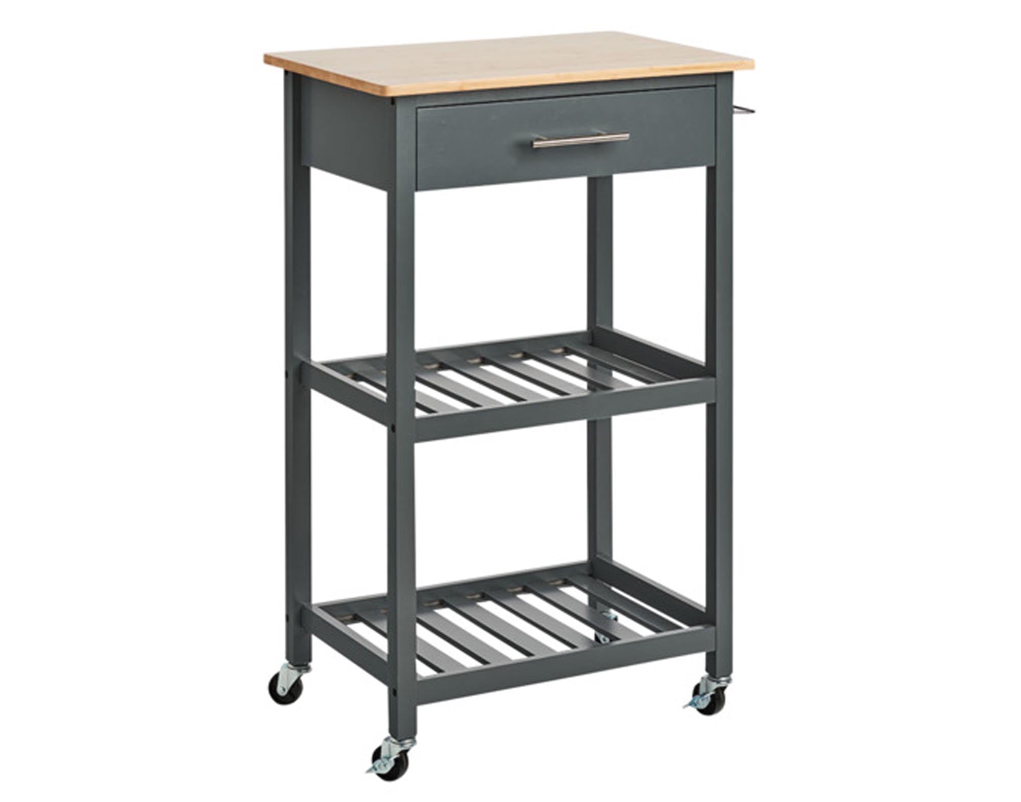 Entdecken Sie den ZELLER Küchenrollwagen Bamboo in grau (58x40x93 cm) – ideal für kleine Küchen, nachhaltig, mobil und stilvoll. Perfekt für Ihre Küchenorganisation!