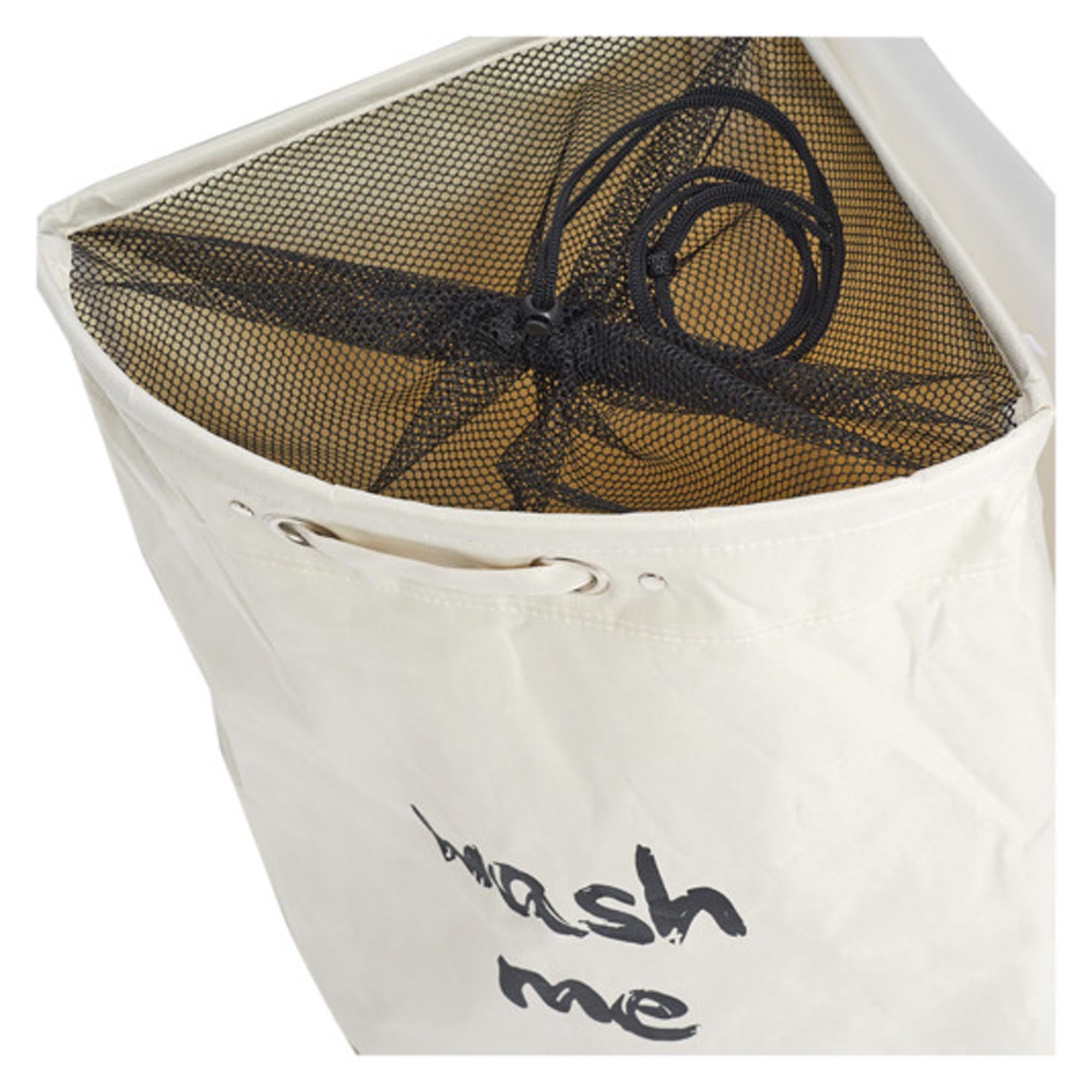 Kompakter Eckwäschesammler "Wash me" von ZELLER PRESENT: stilvoll, funktional, atmungsaktiv, 34x34x56 cm, ideal für kleine Bäder.