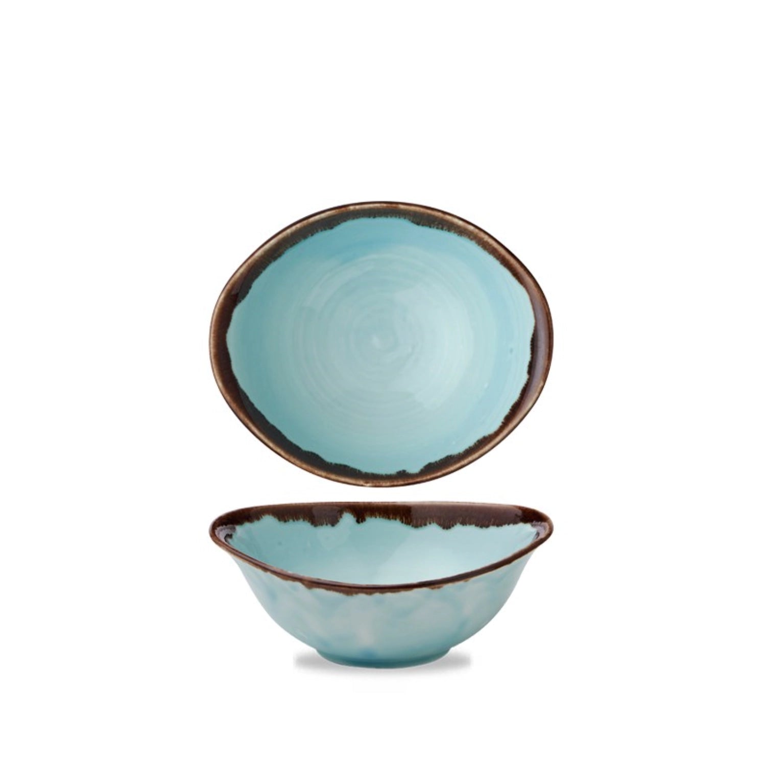 Harvest Turquoise bowl deep oval 19.9x16.8cm