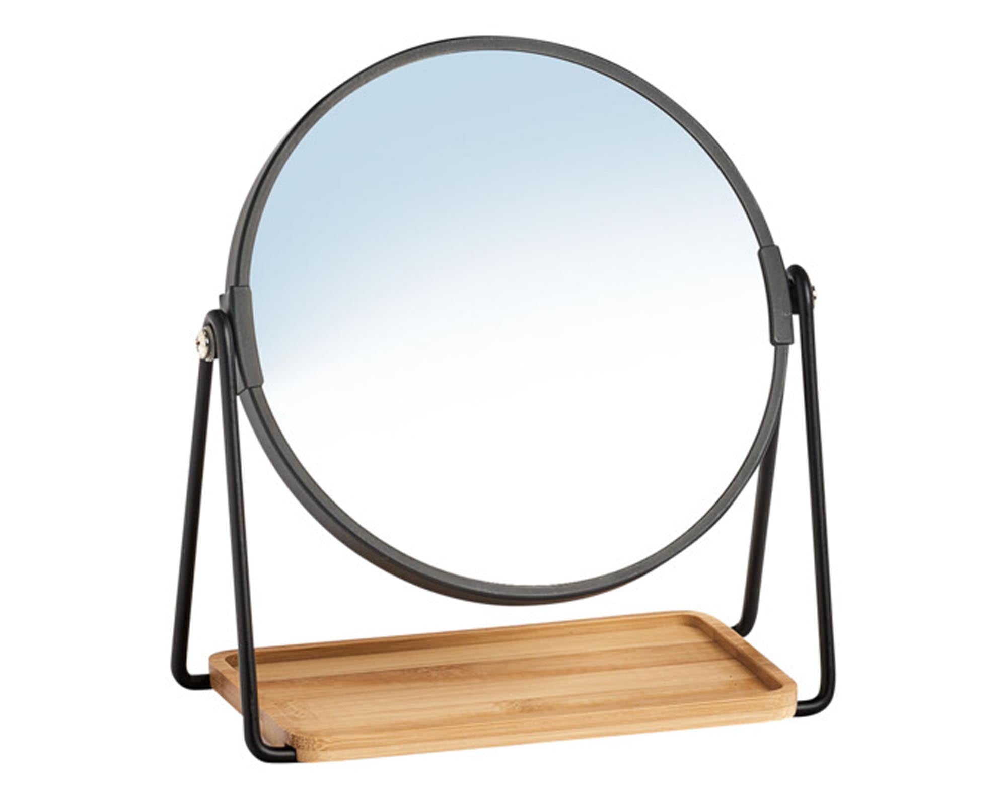 Eleganter ZELLER Kosmetikspiegel Standmodell, drehbar, mit Vergrösserungsfunktion, ideal für tägliche Pflege und stilvolle Badezimmergestaltung.