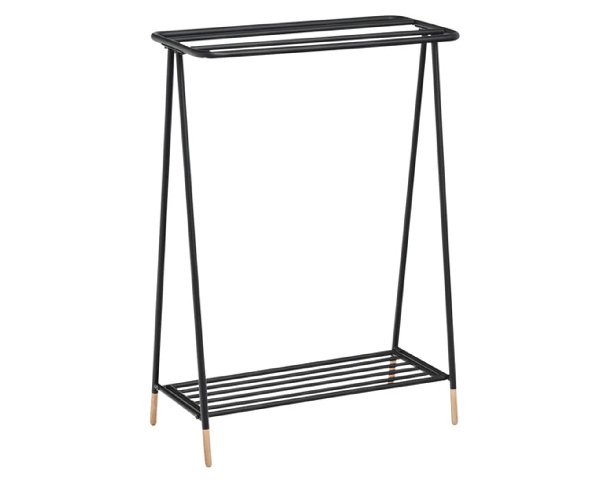 Entdecken Sie den ZELLER Handtuchständer aus Metall in Schwarz (60x30x85 cm) – stilvoll, langlebig und ideal für Ihr Badezimmer. Praktische Aufbewahrung für Handtücher!