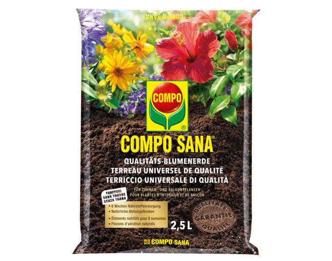 Compo Qualitäts-blumenerde Sana 2.5 l Gelbgrün