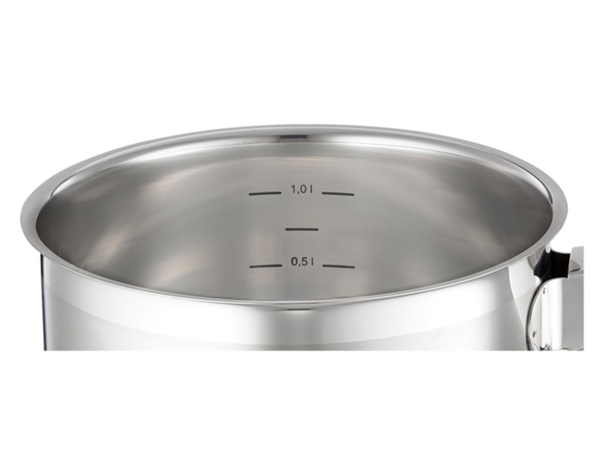 Entdecken Sie die RÖSLE Stielkasserolle Charm ø 16 cm: Hochwertiger Edelstahl, perfekt für kleine Portionen, elegantes Design, pflegeleicht und vielseitig einsetzbar.