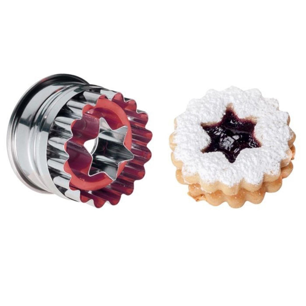 Linzer-Ausstechform Stern, 5cm in Rot präsentiert im Onlineshop von KAQTU Design AG. Ausstecher ist von Westmark