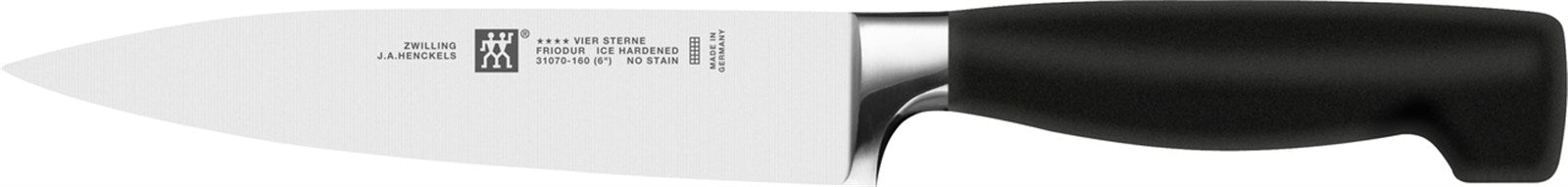 Das 3-tlg. Zwilling Four Star Messerset bietet langlebige, scharfe Klingen aus Spezialstahl und ergonomische Griffe für präzises Schneiden.