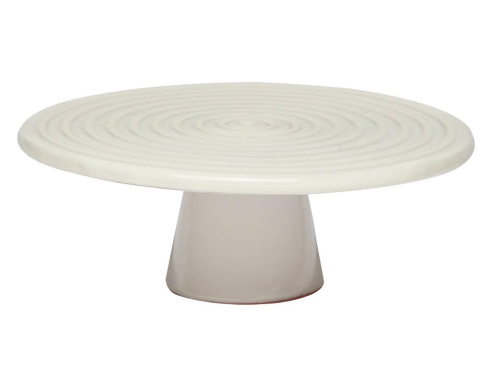 Eleganter Teller auf Fuss ø 32 cm von DUTCHDELUXES: Hochwertiges Porzellan, stilvolles Design, hitzebeständig, kratzfest, spülmaschinenfest.