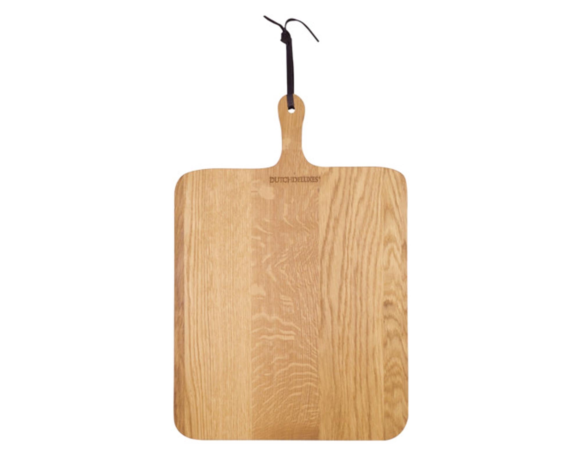 Elegantes Walnuss-Schneidbrett 34x39 cm von DUTCHDELUXES: robust, stilvoll, messerschonend, ideal für Küche und Servieren.