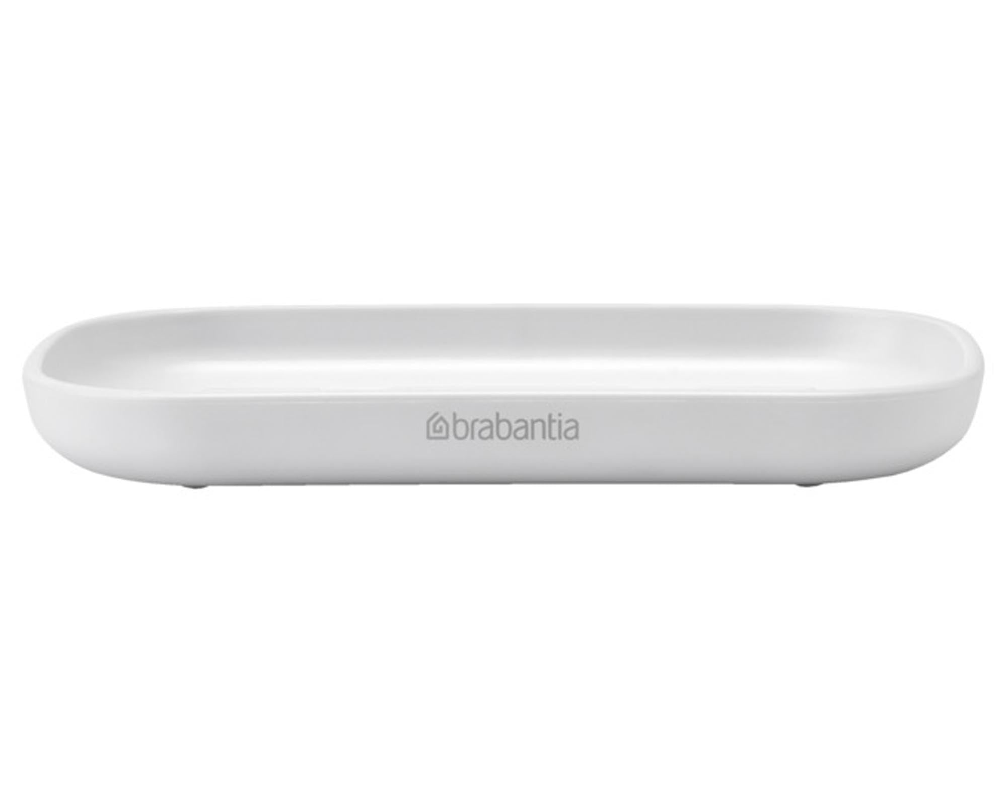 Entdecken Sie die BRABANTIA Seifenschale ReNew white – stilvolles, nachhaltiges Badzubehör aus hochwertigem Kunststoff mit praktischer Ablaufrinne.