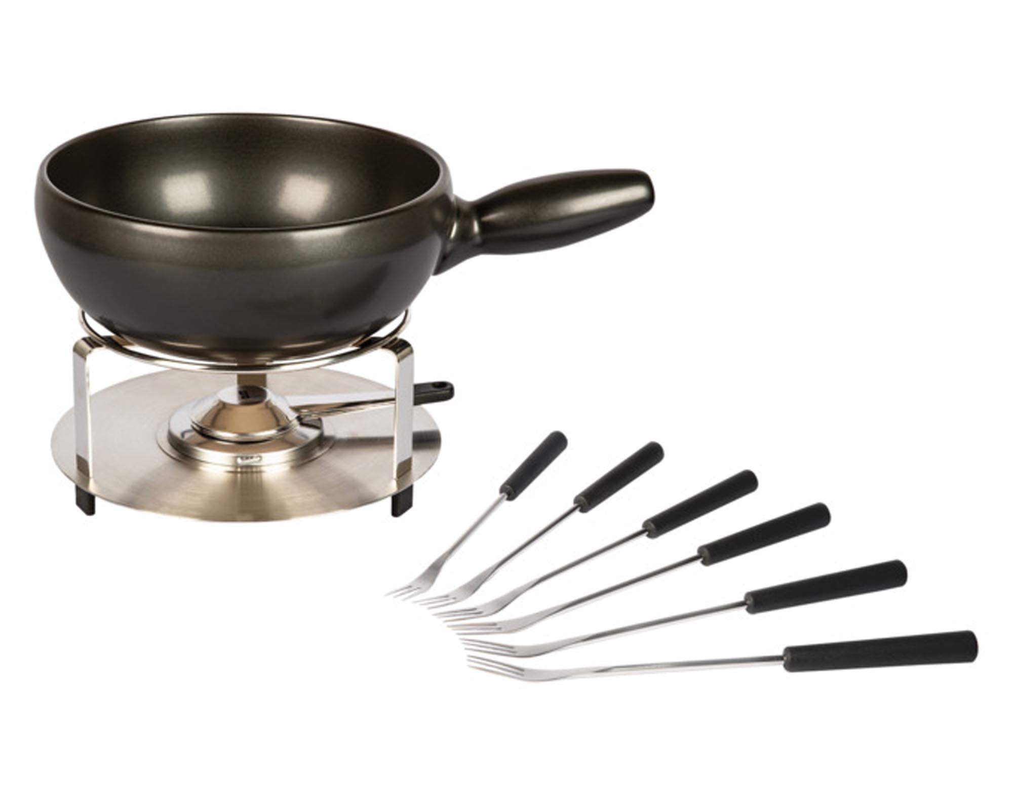 Entdecken Sie die STÖCKLI Käsefonduegarnitur Atlantis Inox (ø 23 cm) für perfektes Käsefondue. Hochwertige Materialien, Antihaftbeschichtung und ergonomische Griffe für unvergessliche Fondue-Abende.