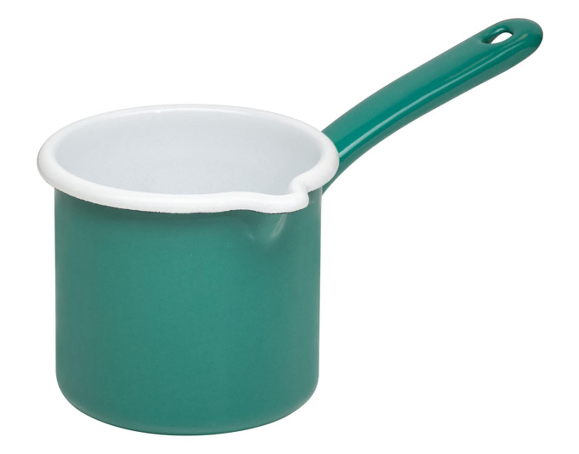 Entdecken Sie den RIESS Schnabeltopf in grün-dunkel (1,00 l, Ø 12 cm) – ideal für präzises Ausgießen, hochwertige Emaille und vielseitige Nutzung in der Küche.