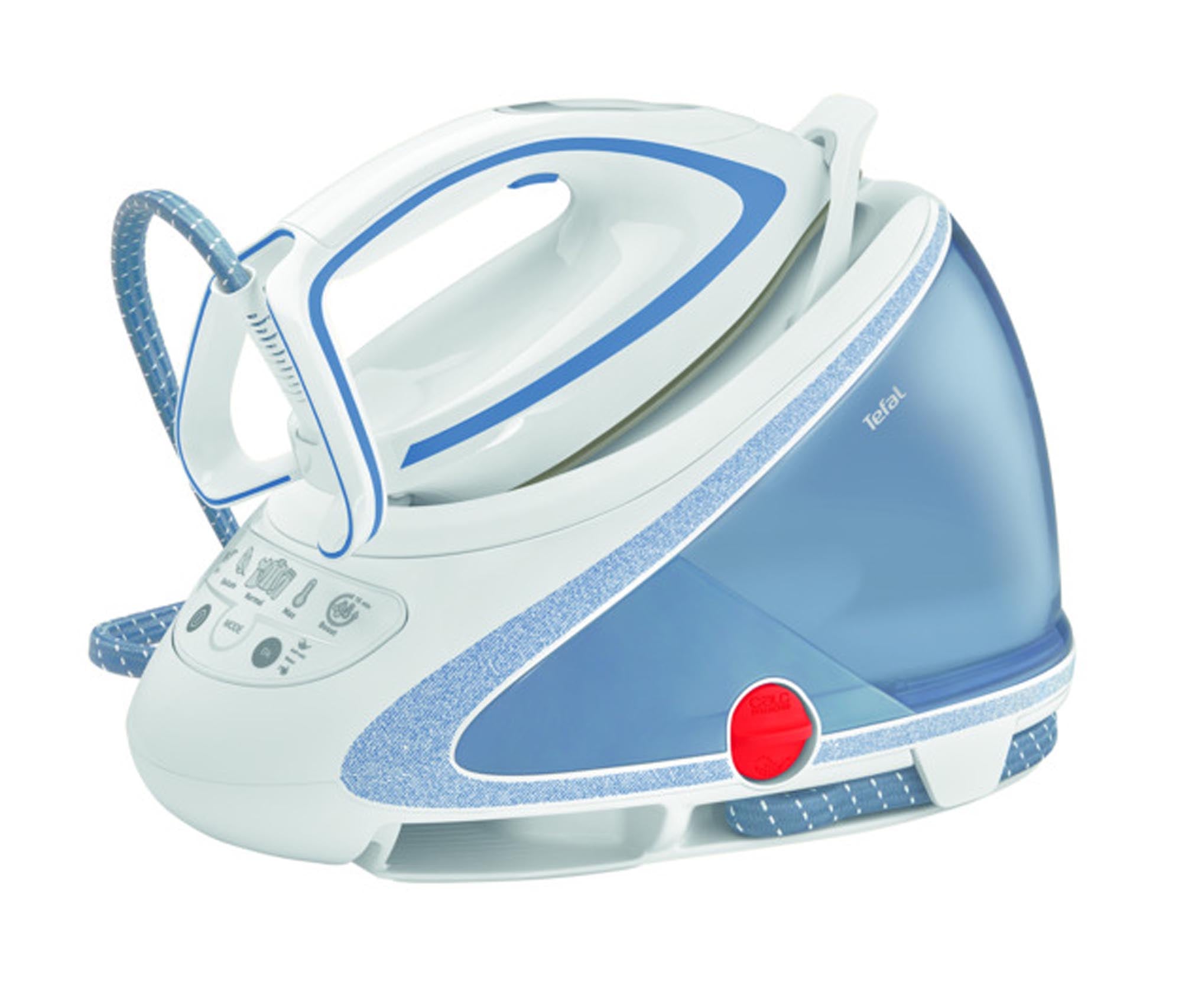 Entdecken Sie die TEFAL Dampfstation Pro Express Ultimate: 7 Bar Dampfleistung, große Wassertank, Anti-Kalk-Technologie und Vertikaldampf-Funktion für effizientes Bügeln.