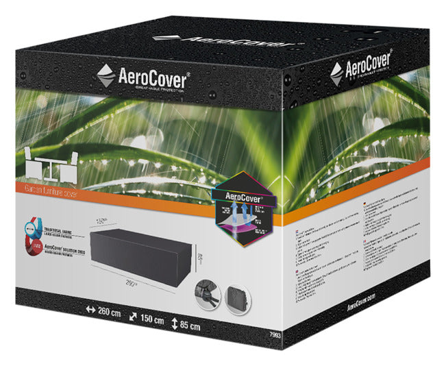 PLATINUM AeroCover Schutzhülle für Sitzgruppen (260x150x85 cm) – langlebig, wetterfest und ideal für den Schutz Ihrer Gartenmöbel.