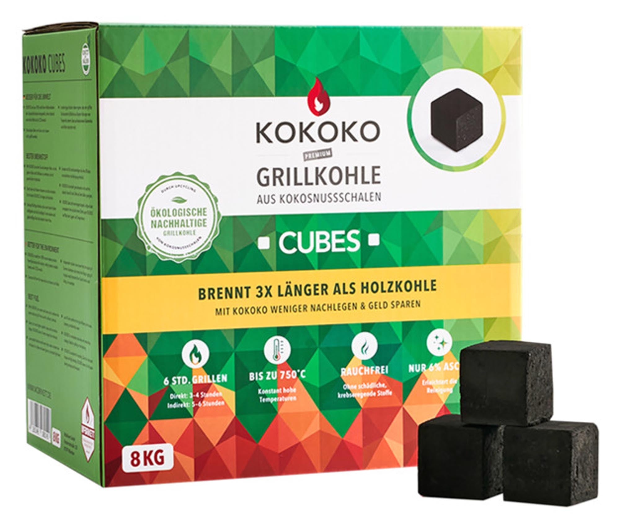 MCBRIKETT Grillkohle Kokoko Cubes 8 kg in präsentiert im Onlineshop von KAQTU Design AG. Grillzubehör ist von MCBRIKETT