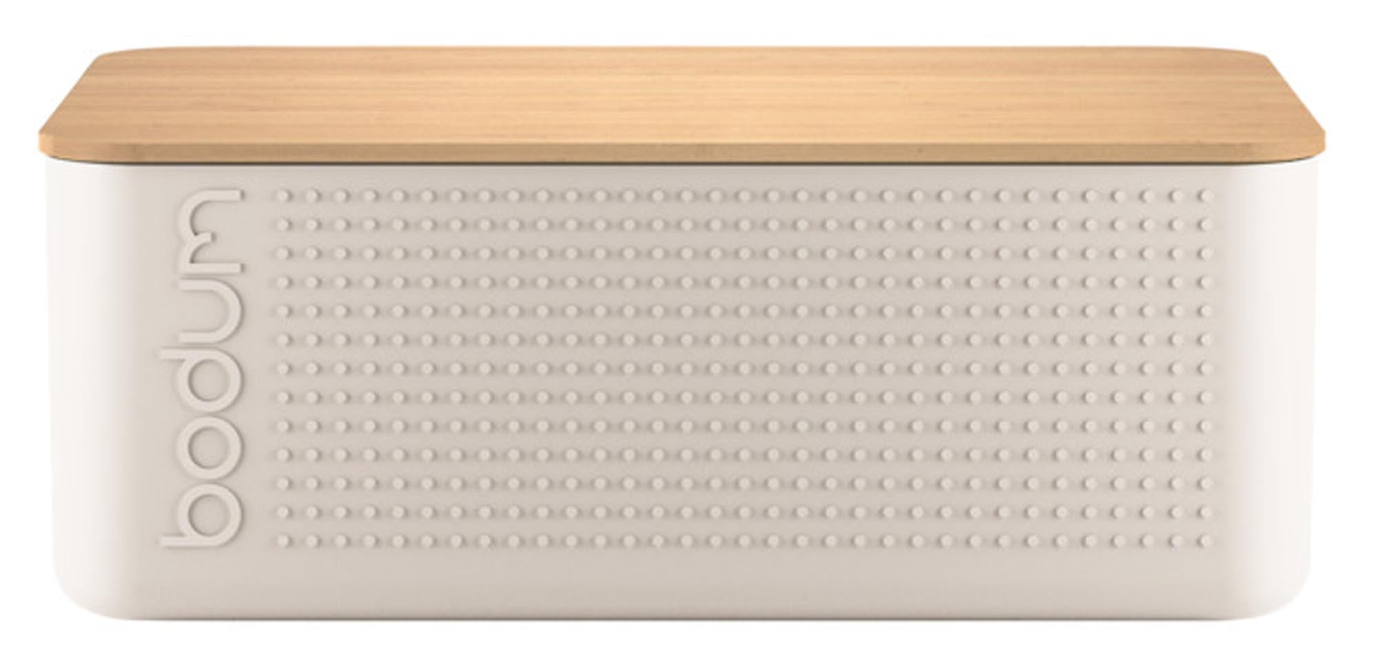 Entdecken Sie die BODUM Brotbox Bistro in Weiß (36,5x13,8x23,7 cm) – ideal für frisches Brot, Brötchen und Gebäck. Hochwertig, modern und belüftet!