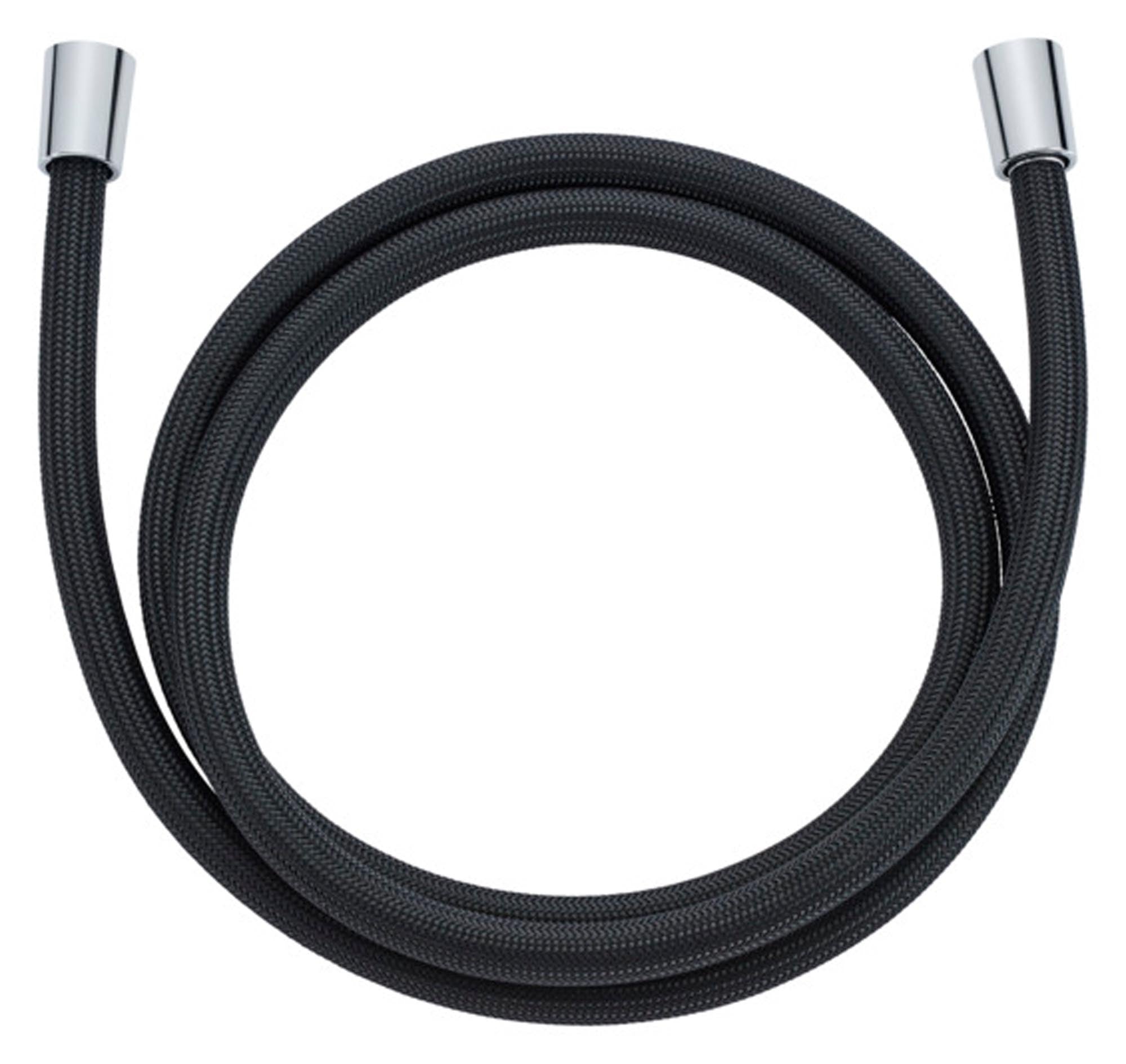 DIAQUA Brauseschlauch Chromalux Zero 150 cm in Schwarz: Hochwertig, flexibel, knickfest und korrosionsbeständig. Perfekt für modernes Badezimmer-Design.