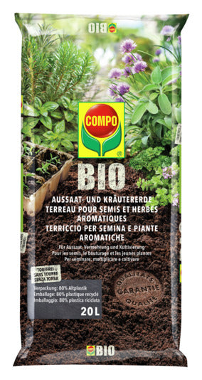 COMPO Aussaat und Kräutererde Bio 20 l in präsentiert im Onlineshop von KAQTU Design AG. Gartenpflege ist von COMPO