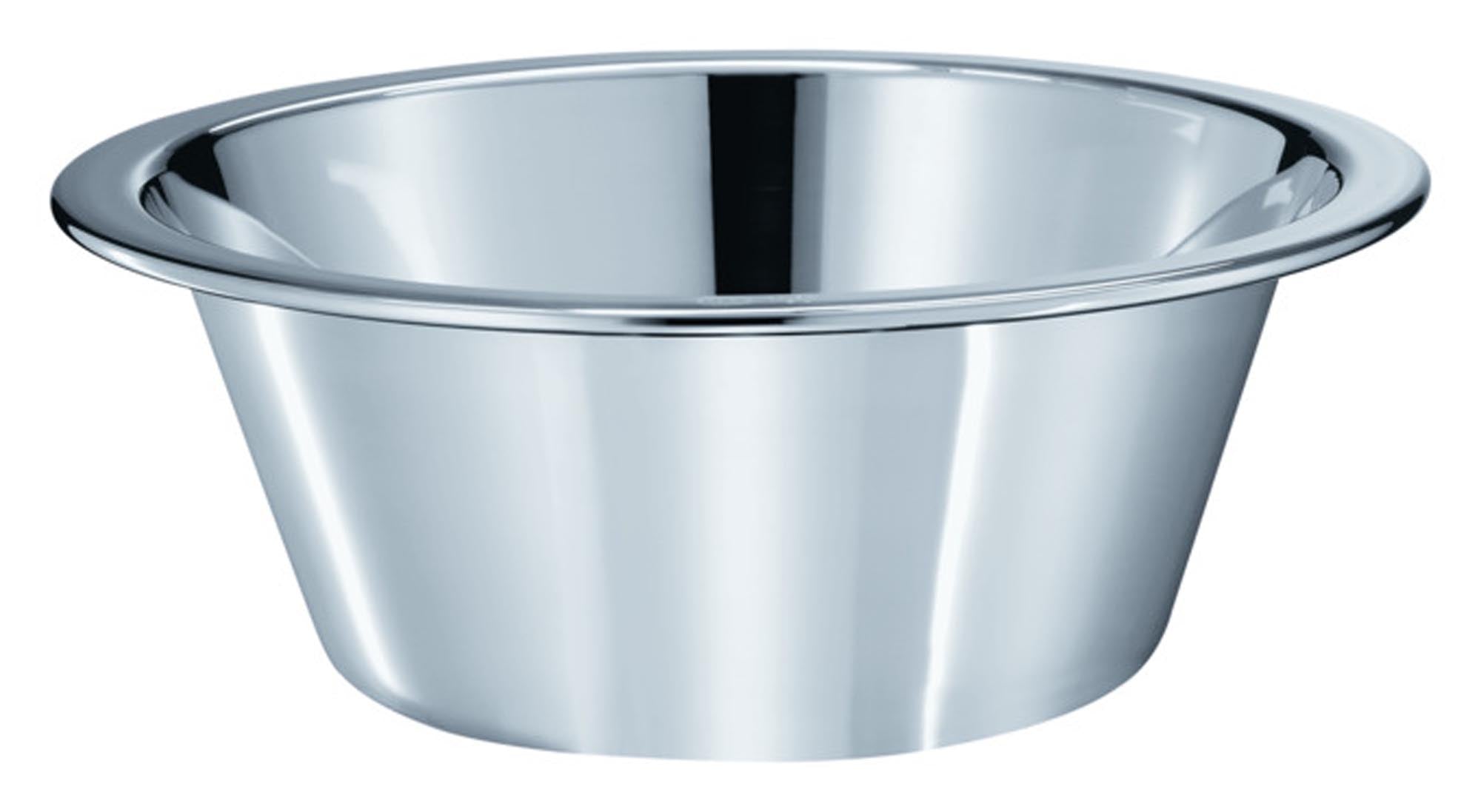 Elegante RÖSLE Küchenschüssel (ø 35,5 cm) aus Edelstahl: funktional, hygienisch, vielseitig für Teige, Salate & Snacks.