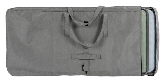 Schützen Sie Ihre Outdoor-Möbel stilvoll mit der LAFUMA Transporttasche in Anthrazit (59x124x16 cm). Ideal für Relaxsessel und Siesta Liegen.