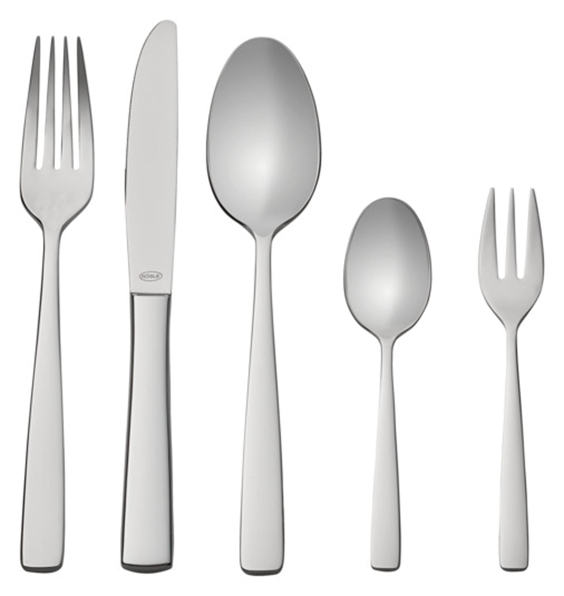 Entdecken Sie die RÖSLE Besteckgarnitur Elegance 60-teilig: Hochwertiges Edelstahl, für 12 Personen, spülmaschinenfest, ideal für besondere Anlässe.