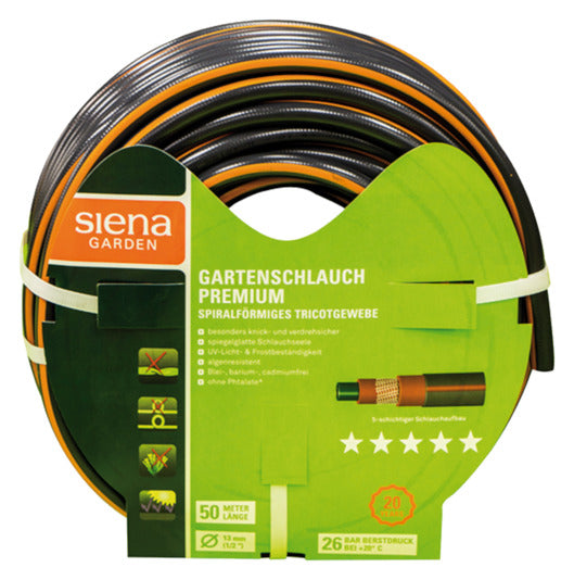 Entdecken Sie den SIENA GARDEN Premium Gartenschlauch 13 mm, 50 m – robust, langlebig und ideal für Ihre Gartenbewässerung. Perfekte Qualität für jede Saison!