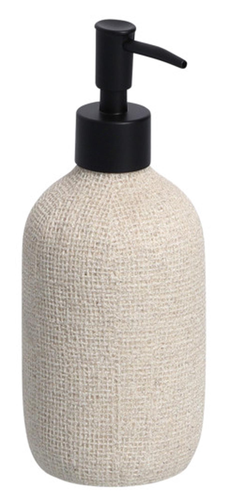 Eleganter Seifenspender Natural von ZELLER PRESENT aus Polyresin, 8x8x41 cm, ideal für stilvolle Badezimmer. Hochwertig, praktisch und vielseitig kombinierbar.