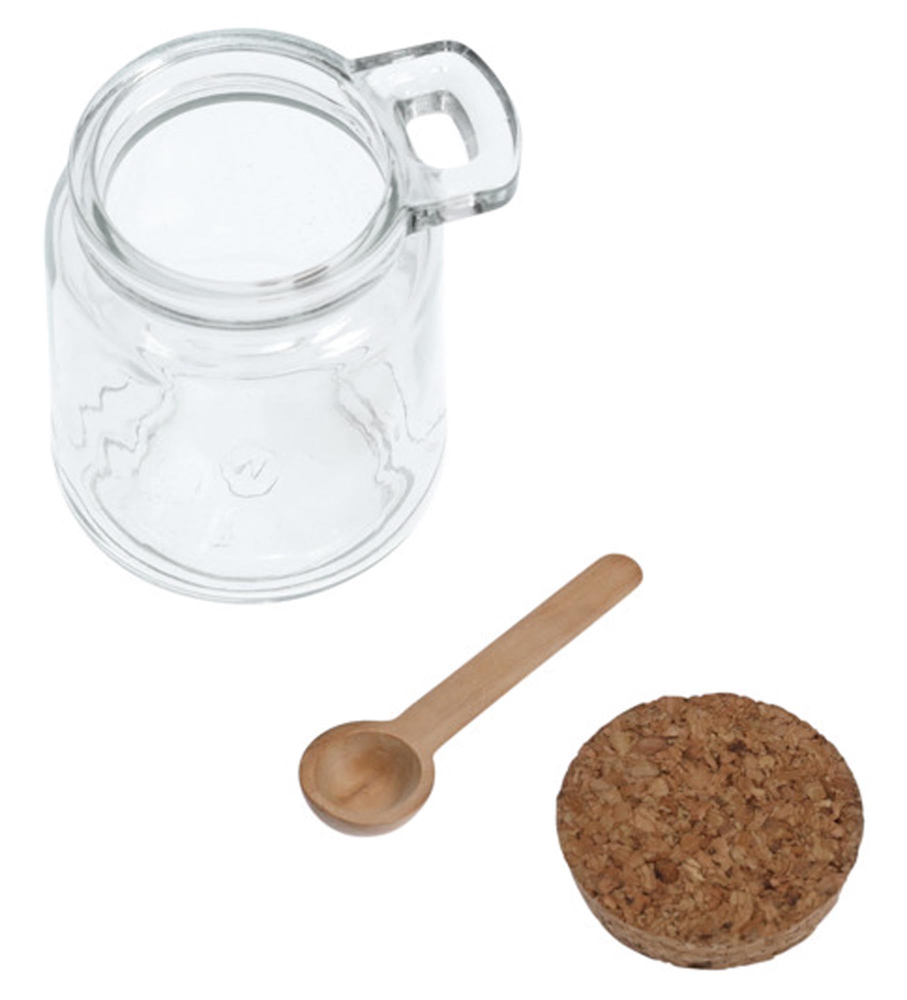 Stilvolles 250 ml Vorratsglas mit Löffel und Korkdeckel von ZELLER.